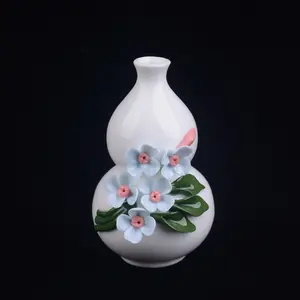 Handmade Ceramic Gourd-Shaped Vase, Gourd-Shaped Ceramic Flower Vessel, Creative Home Ceramic Decoration