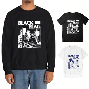 Black Flag Nervous Breakdown Punk Band T-shirt, Vintage Music Sweatshirt, Unisex Menswear Top