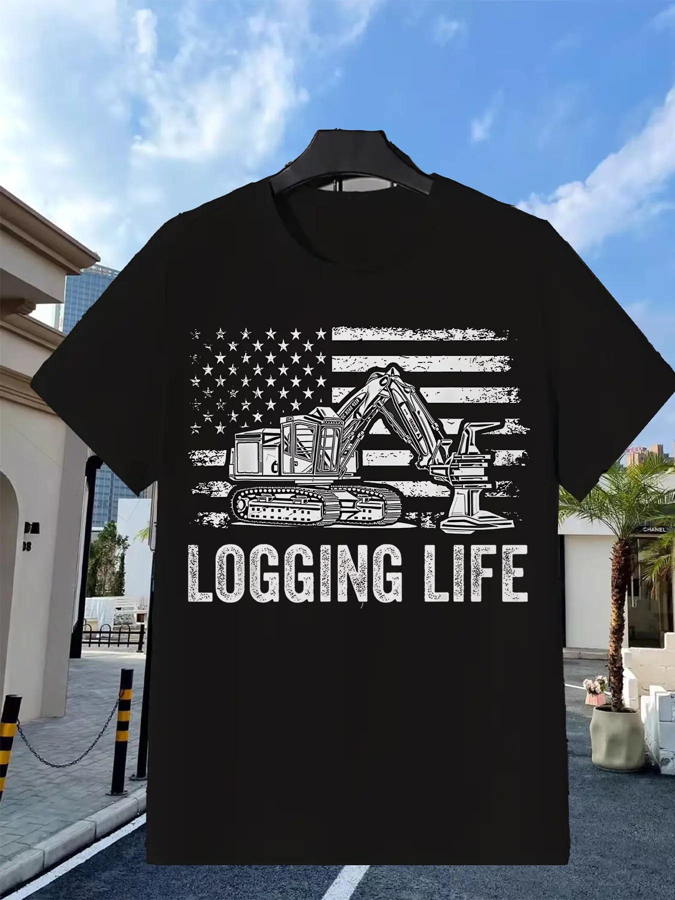 Men'S Heavy Duty Logger Life Logging T-Shirt _ For unisex soft cotton short sleeve t shirt, vintage graphic casual tee for men women teens, perfect birthday holiday gift for camping travel gym daily street  wear