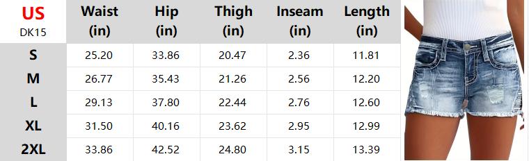 Jean Shorts for Women Ripped Denim Low Waist Distressed Raw Hem Skinny Stretchy Casual Fit Shorts Classic Denim with Edgy Ripped Details
