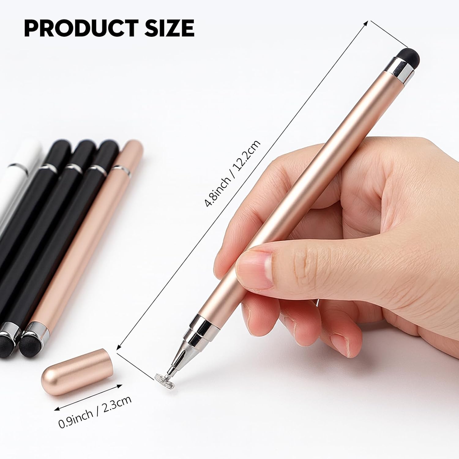 3-Pack Smooth Capacitive Stylus Pens, 2-in-1 Universal Smart Drawing Stylus with Precision Disc Tip for All Touchscreen Devices, Accessories Compatible with Android, iOS, Smartphone, Tablet - Ideal for Writing, Drawing