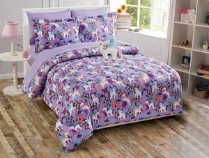 Fancy Linen Girls Comforter and Sheet Set Castle Unicorn Purple Blue White Yellow New # Unicorn Purple