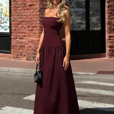 Plt Dropped Waist Midaxi Dress - TikTok Shop