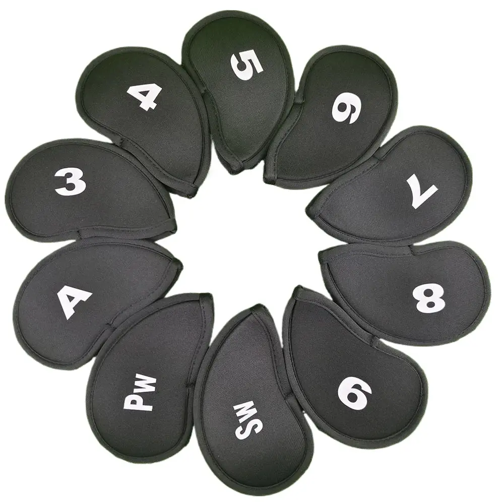10-Piece Golf Iron Head Covers, Scratch-Resistant & Wear-Resistant, Simple & Practical, Universal Fit Golf Club Head Protectors, Golf Accessories