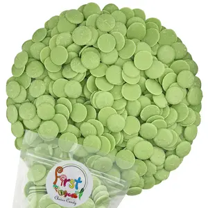 LIGHT GREEN CHOCOLATE MELTING WAFERS 1 LB BAG