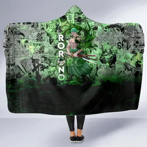 Pirate Blade 3D Hooded Blanket, 3D Anime Pirate Throw Blanket, Fleece Inside Hooded Blanket, Mother's Day Gifts