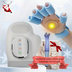 Hand Massager with Heat & Compression 3 Modes 4 Temp 5 Pressure Levels Full Palm-Finger Wrap USB Rechargeable Ergonomic Build Ideal for Office Workers Craftsmen Athletes Great Gift,Ideal Gifts for Thanksgiving and Christmas