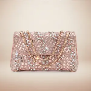Premium Women Sparkly Evening Clutch with Chain Strap Crossbody Bag for Wedding Party Cocktail Prom Handbag for Weddings and Parties Essential Night Out Accessory