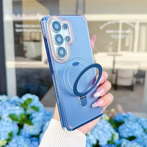 Magnetic Ring Kickstand Matte Frosted Translucent Shockproof Protective Case Cover for Samsung Galaxy S26 S25 S24 Ultra