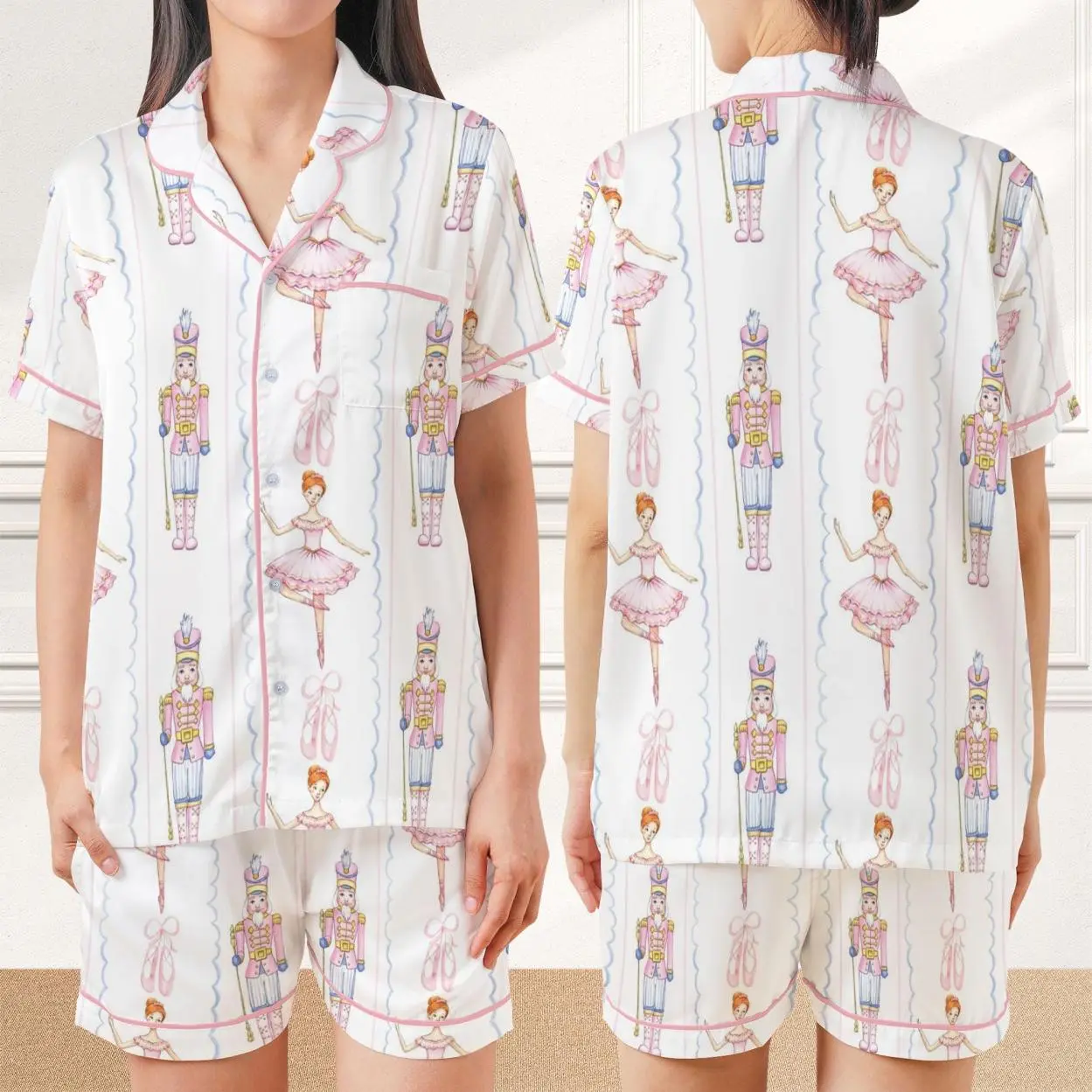 Nutcracker Ballet Satin Pajamas Set, Christmas Pajamas, Christmas Nutcracker Pajamas, Nutcracker Pajamas, Family Christmas Cozy Season Pjs, Essential Piece, Fits Any Wardrobe, Layer-Friendly, Works in Any Weather