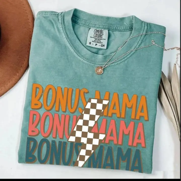 Comfort Colors Retro Bonus Mama T-Shirt, Step Mom Gift Shirt, Mother's Day Tshirt, Bonus Mom Gifts, Best Step Mom Ever Tee, Comfort Colors Shirt
