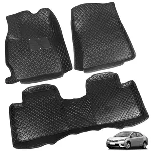 3D Molded Car Floor Mats Custom Fit for Toyota Corolla 2014-2025 Non Hybrid Floor Liners Heavy Duty PU Leather Waterproof Wear-resistant Durable Easy to Install Black