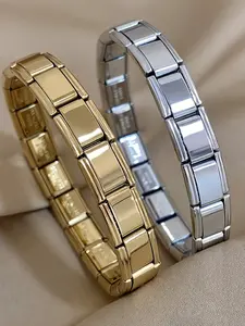Italian Style Minimalist Stainless Steel Bracelet, Charming Bangle, Fashionable Unisex Daily Jewelry, Elegant Accessory for Women and Men, Minimalist Bangles