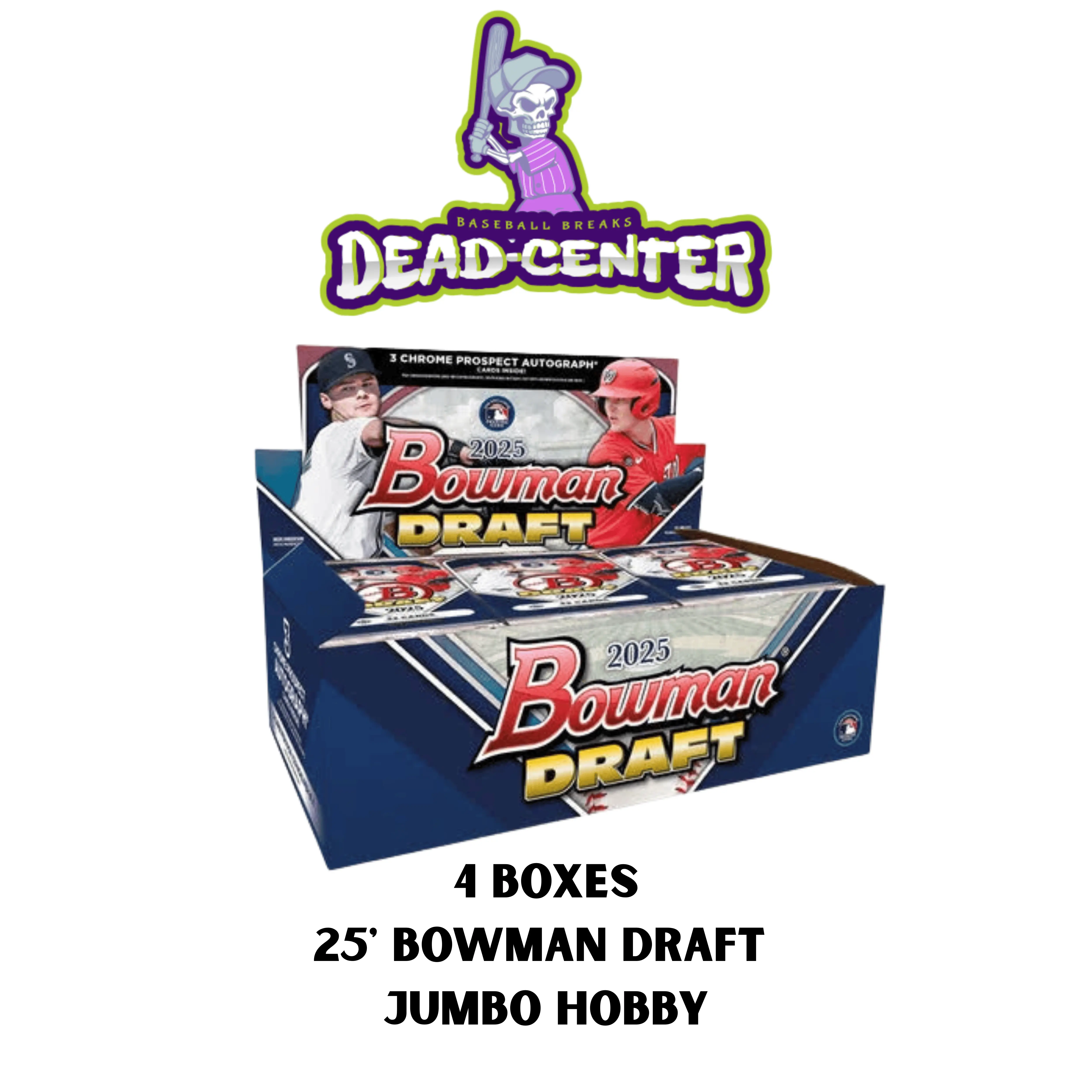 7/17 Break 1 Pick Your Team (4 Box 25' Bowman Draft Hobby Box) 12 Autos, Oh community card Selective Paper