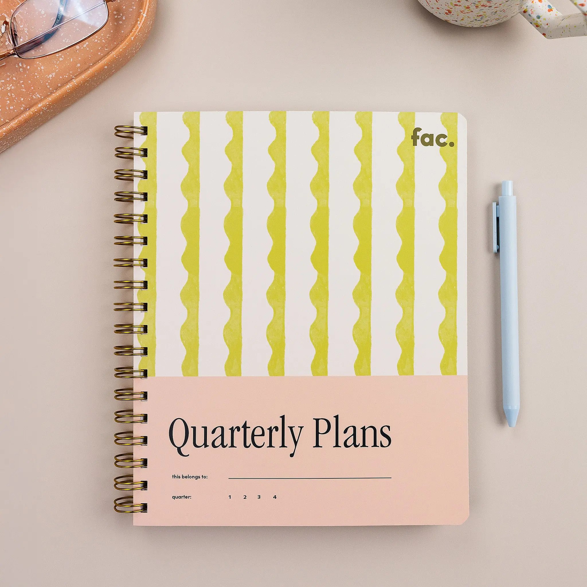 Lima Wavy Stripes 90-Day Planner – Quarterly Plans