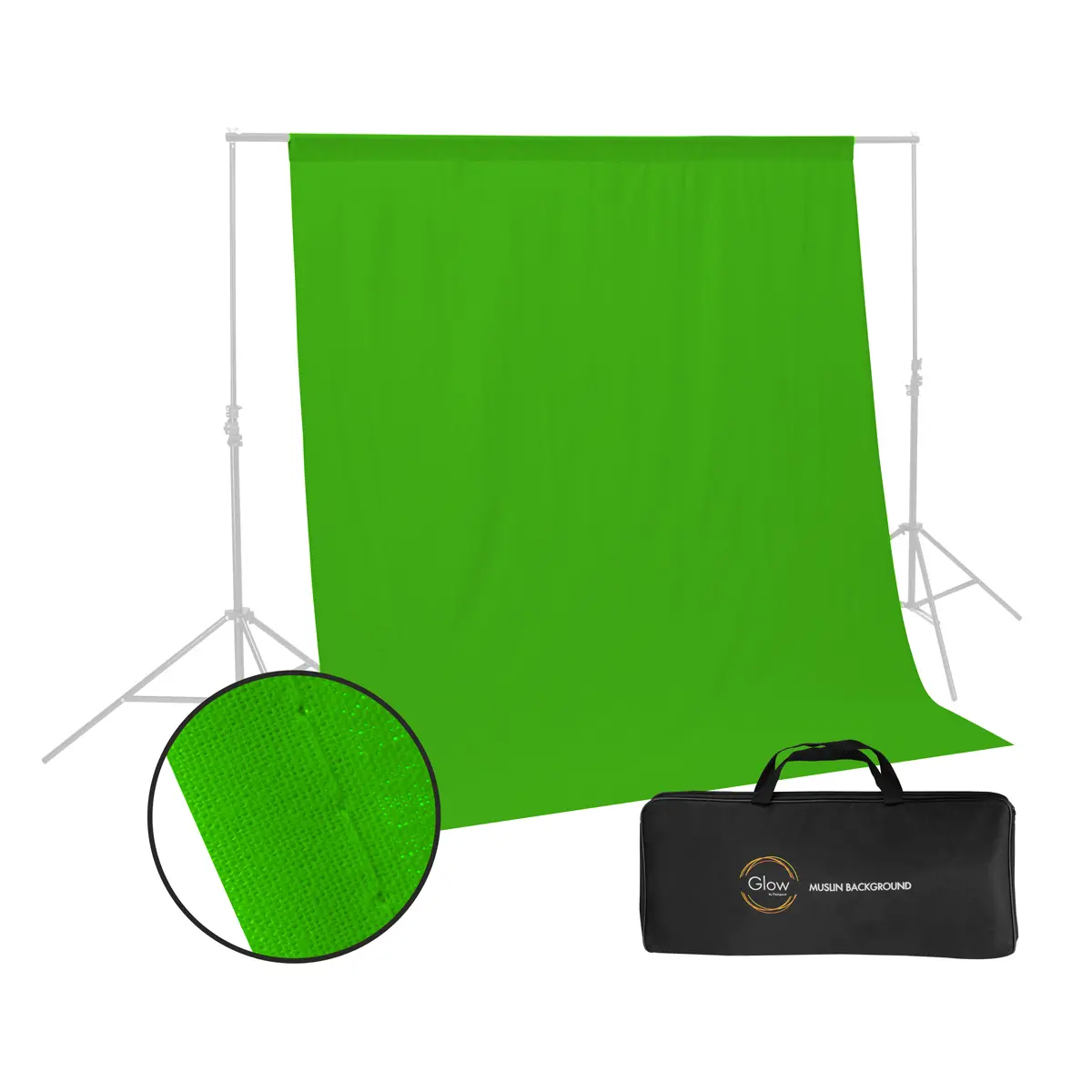 Glow Muslin Background - 10 x 10 ' (Chroma Green), Cotton, Light