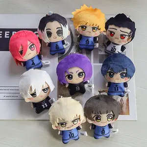 Blue Lock Mini Plush Keychain Set, Cute Chibi Soccer Player Cotton Dolls, Anime Character Backpack Pendant Toy Gifts