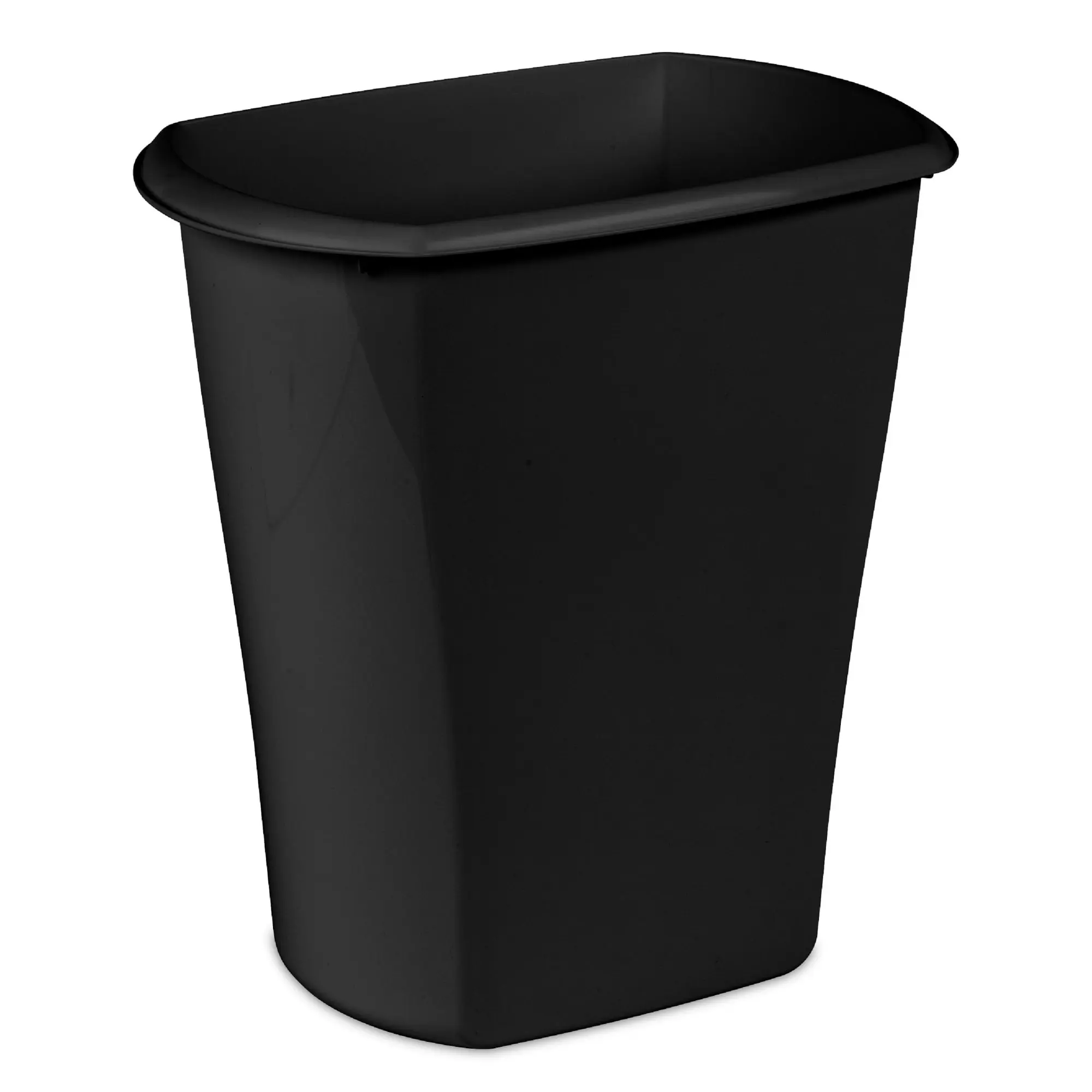 Slim Open-Top Small Bathroom Trash Can, 5.5 Gal Black Wastebasket for Home & Office