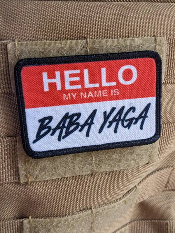 Baba Yaga name tag 2"x3" morale patch with hook and loop backing