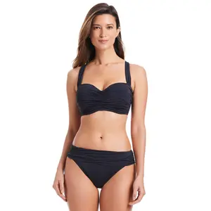 The Kore Underwire Shirred Bandeau D-DD Cup Bikini Top