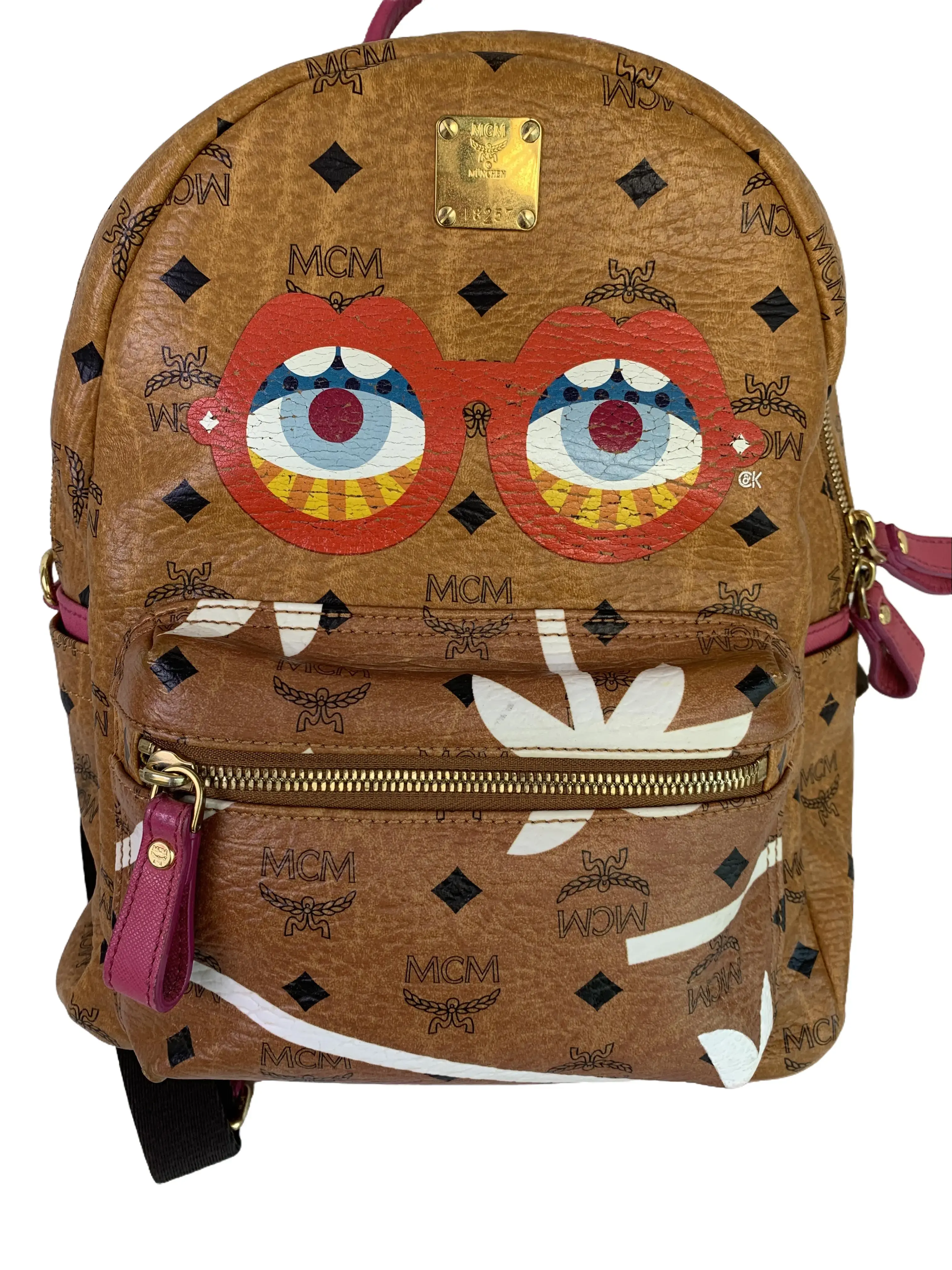 Pre-owned MCM Visetos Small Monogram Backpack/WJ06324008/4008