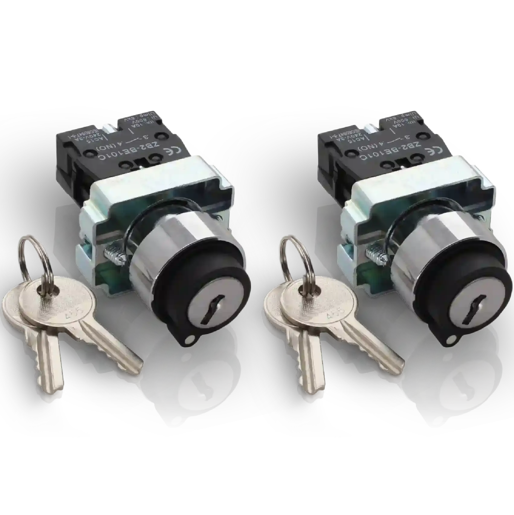 Shopcorp 2 - Position Maintained Selector Rotary Key Switch - 22mm, 415V and 10A Electrical Switch