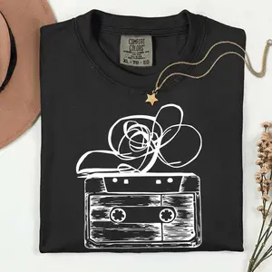 Retro Cassette Tape T-shirt, It's Fine Graphic Tee, 90s Music Shirt, Funny Tape Humor Top, Comfy Outfit Shirts - scs17404