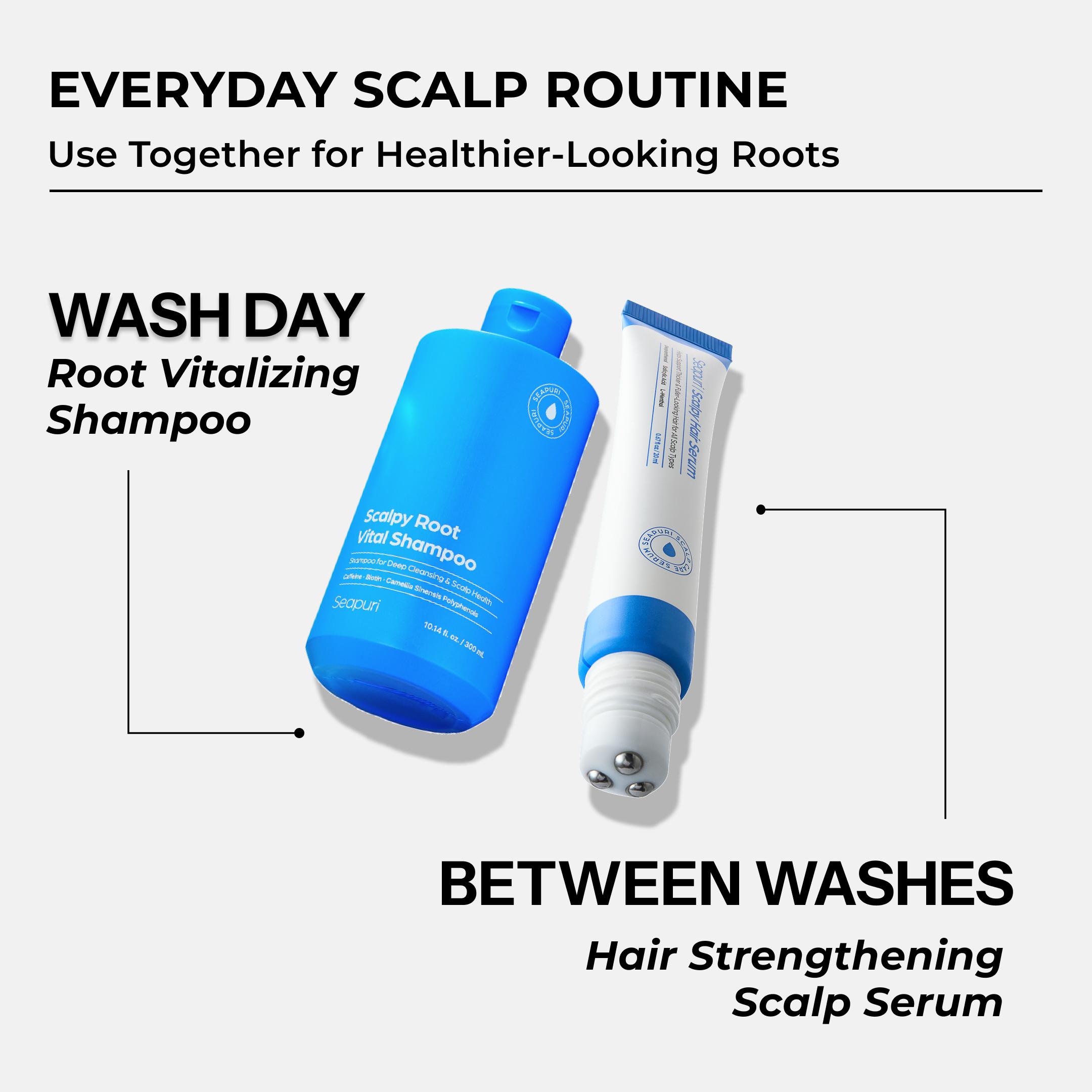 [Seapuri Official] Scalpy Vital Hair Care Set For Thinning Hair | Includes Root Vital Shampoo & Scalpy Scalp Serum | For Thinning Hair,Thickening, Volumizing Hair
