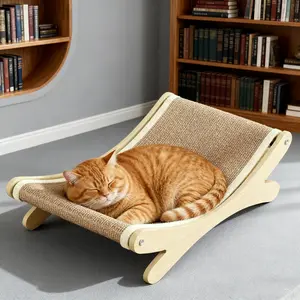 Multi-Functional Cat Scratching Board Rocker Bed, Natural Sisal Scratcher, Natural Jute Material for Scratching and Relaxing, Indoor/outdoor Pet Furniture