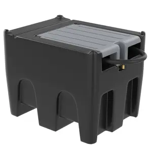 GARVEE 116 Gallon Portable Diesel and Gasoline Fuel Tank with 12V Electric Transfer Pump, 360° Swivel Connector, and 13.1ft Hose - Heavy-Duty PE Diesel Transfer Tank for Efficient Refueling on Farms and Trucks, Black-Gray