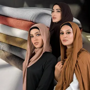 200*90cm Lage Size Muslim Woemn Cotton Rayon Crinkle Breathable Hijab Shawl