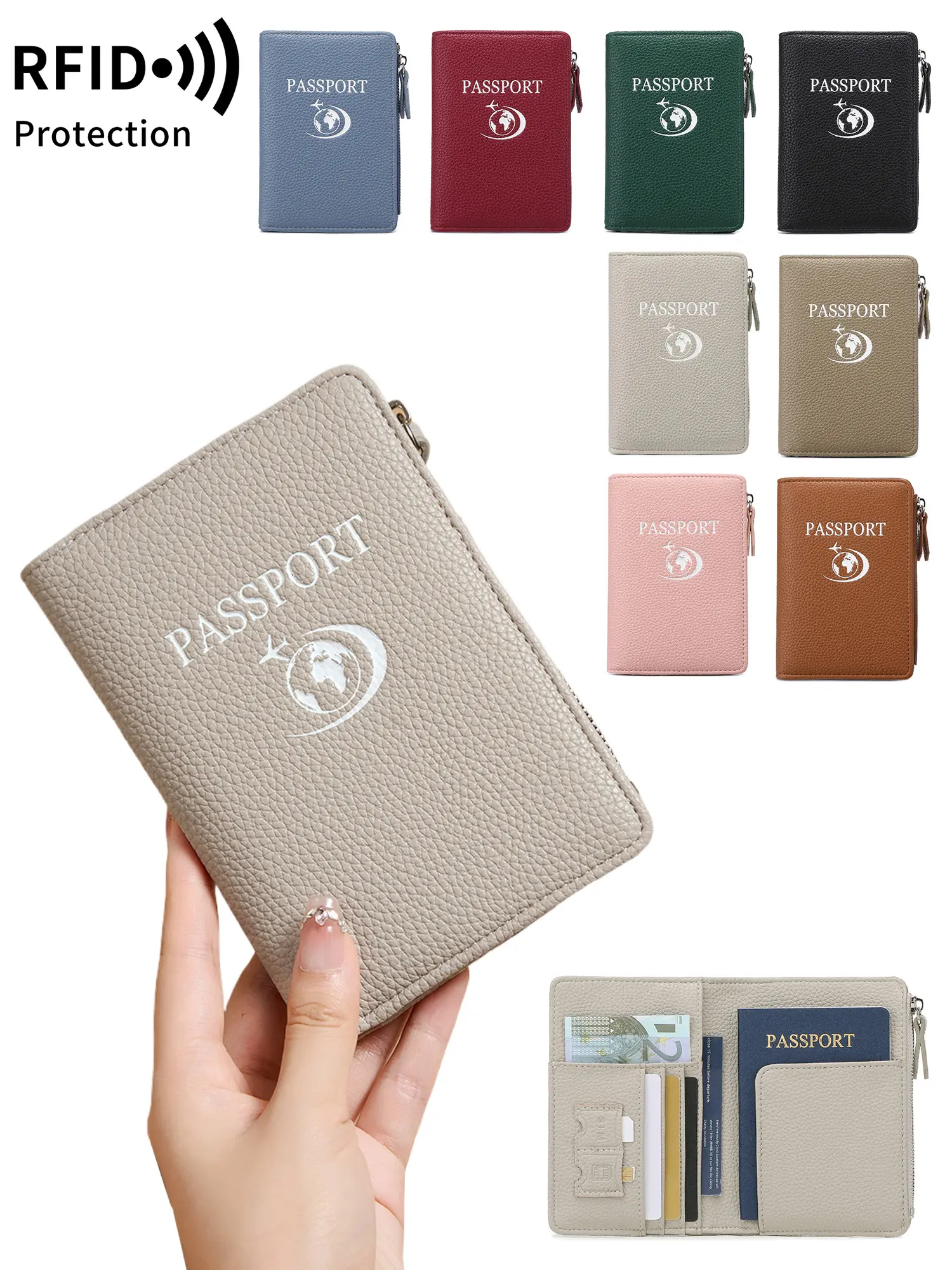 Small Passport Holder with Rfid Protection, Rfid Anti Theft, Rfid Theft Proof, Travel Passport Organizer, Multiple Colors Available, Safe Storage Solution, Essential Travel Accessory, Passport Cover, Passport Wallet