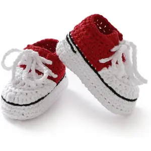 Baby Short Boots Crochet Handmade Knitted Shoes Baby Sneakers Soft Short Boots Newborn Boys Girls First Walkers