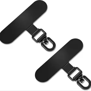 2 PC 360° Rotating Phone Tether Tab & Lanyard Connector, 44lbs Stainless Steel Phone Clip, Universal Swivel Adapter for Straps, No-Adhesive Case Insert