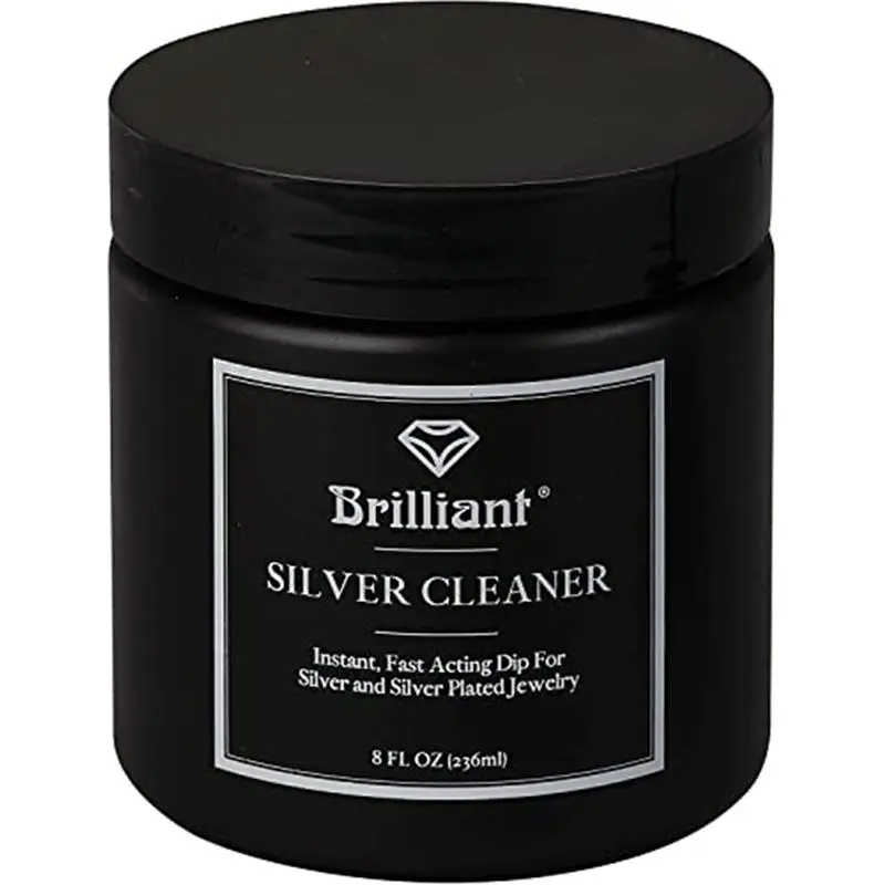 Brilliant Silver Dip Cleaner,  8 Oz Cleaning Brush
