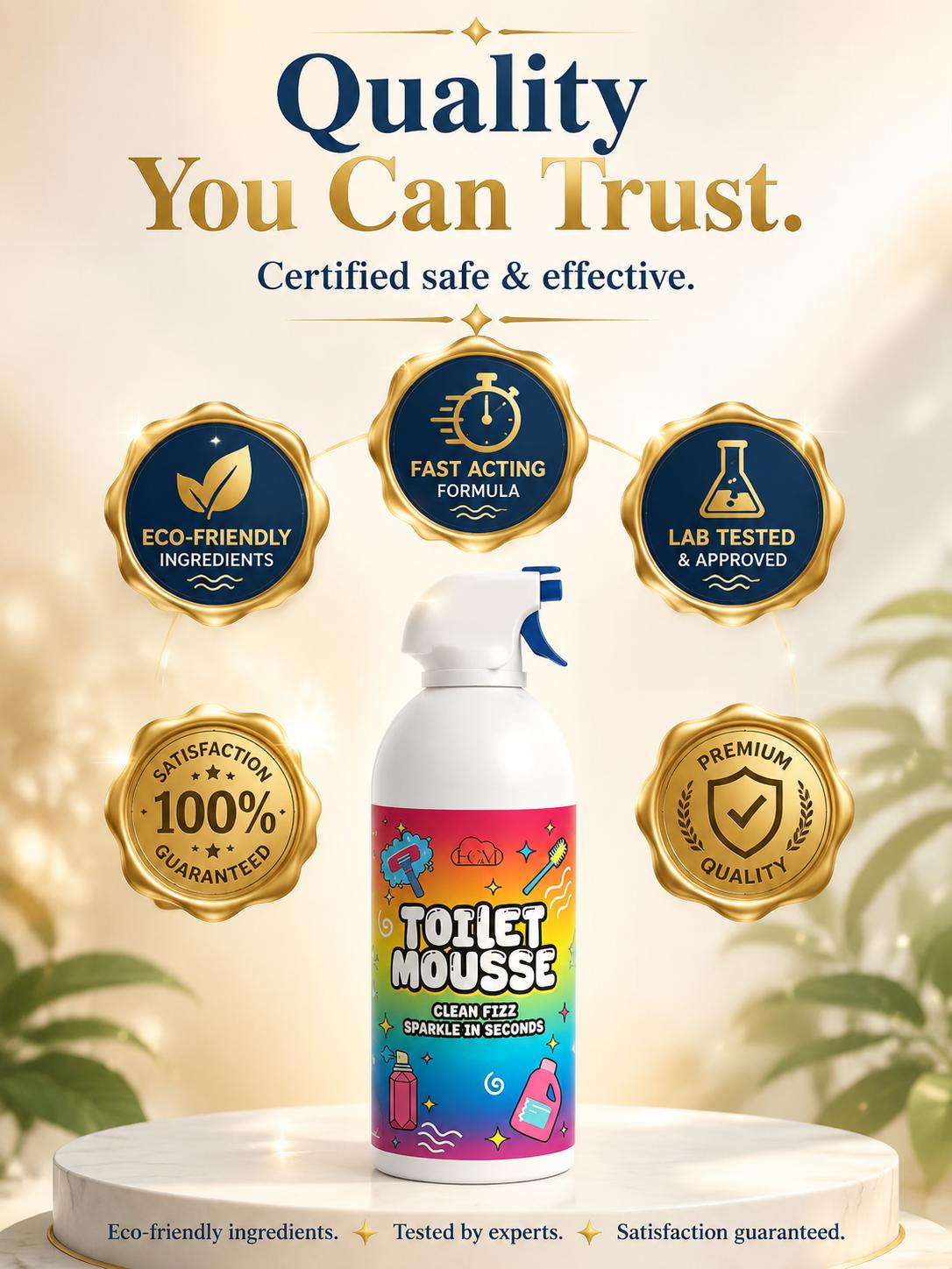 HCM Household Peach Flavor Jet Foam Spray All-Purpose Detergent, Home Cleaning Supplies, Household Cleaning Solution for Deep Stain Removal on Toilet, Sink (Mildew, Scale, Rust)