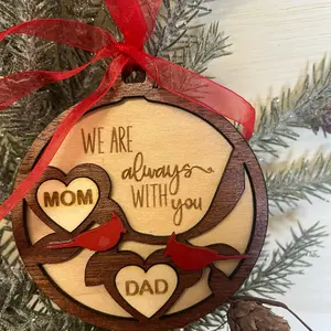 Personalized Cardinal Memorial Christmas Ornament - Sympathy Gift