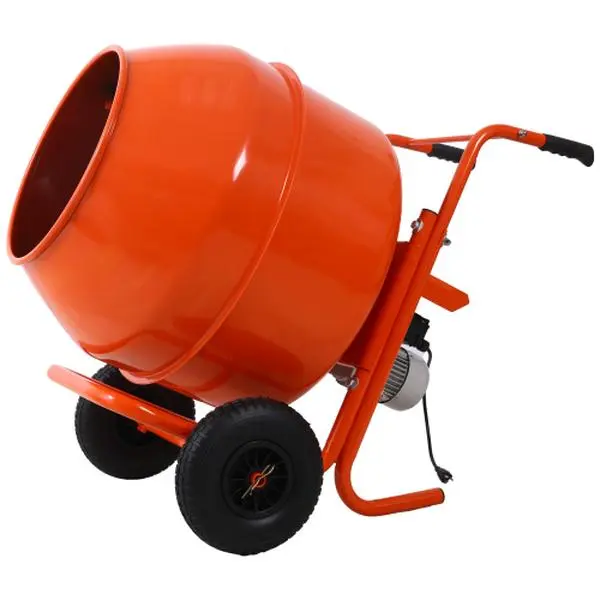 224L 8CUFT horizontal portable cement mixer,Wheel Barrow Portable Cement Concrete Mixer 115V-60HZ