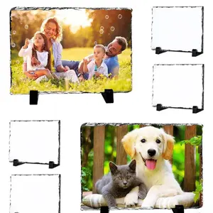 Sublimation Slate Blanks Custom Photo Stone Frame with Display Stand for Personalized Gifts and Home Decor