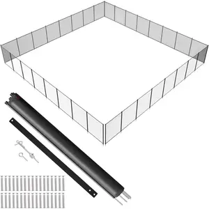 Father's Day Gift VEVOR Pool Fence, 4 x 96 FT Pool Fences for Inground Pools, Removable Pool Fencing, Easy DIY Installation Swimming Pool Fence, 340gms Teslin PVC Mesh, Pool Safety Fence, Black