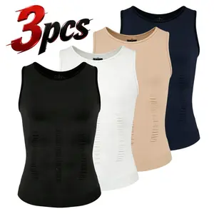 Men Compression Shirt Undershirt Abs Abdomen Body Shaper Compression Tank Top Shapewear Tummy Contro