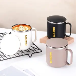 Stainless Steel Cup Hot Cold Coffee Mug Tea Cup Double-Layered Coffee Cups 400ml Vacuum Flask Water Matcha Beverage Container