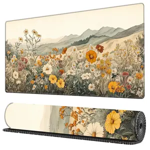 BHJLAXR Flower Pattern Mouse Pad, 1 Count Rectangle Gaming Mouse Pad, Non-Slip Mousepad, Office Desk Keyboard Mouse Mat for Home Office Game Room Desk