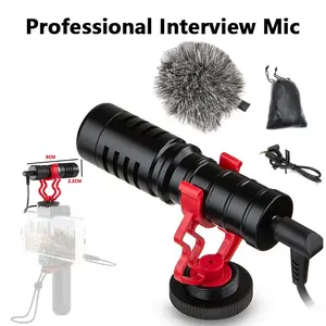 Heart-Shaped Condenser Microphone for Dslr and Smartphone with Windshield, Shock Mount, and Carrying Case, External Microphone for Mobile and Camera