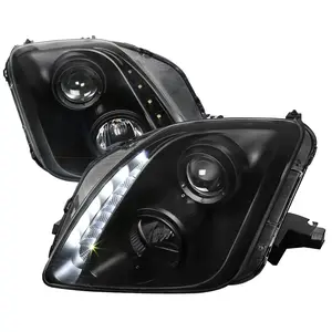 1997-2001 Prelude Projector Headlights w/ SMD LED Light Strip (Matte Black Housing/Clear Lens)