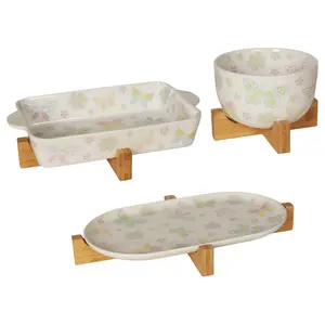 Temp-tations Seasonal Essential 3-pc Bakeware Set w/ Wood Trivets