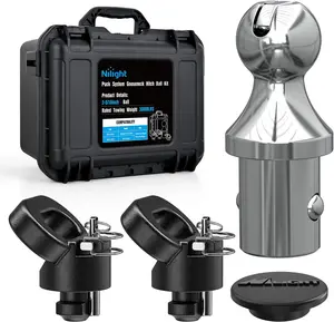Nilight 60618 Puck System Gooseneck Hitch Ball Kit, Compatible with 2013-2025 Dodge RAM 2500 3500, 2-5/16 Inch Gooseneck Ball for Truck Bed with 2 Safety Chain Anchors w/Storage Box summervibes