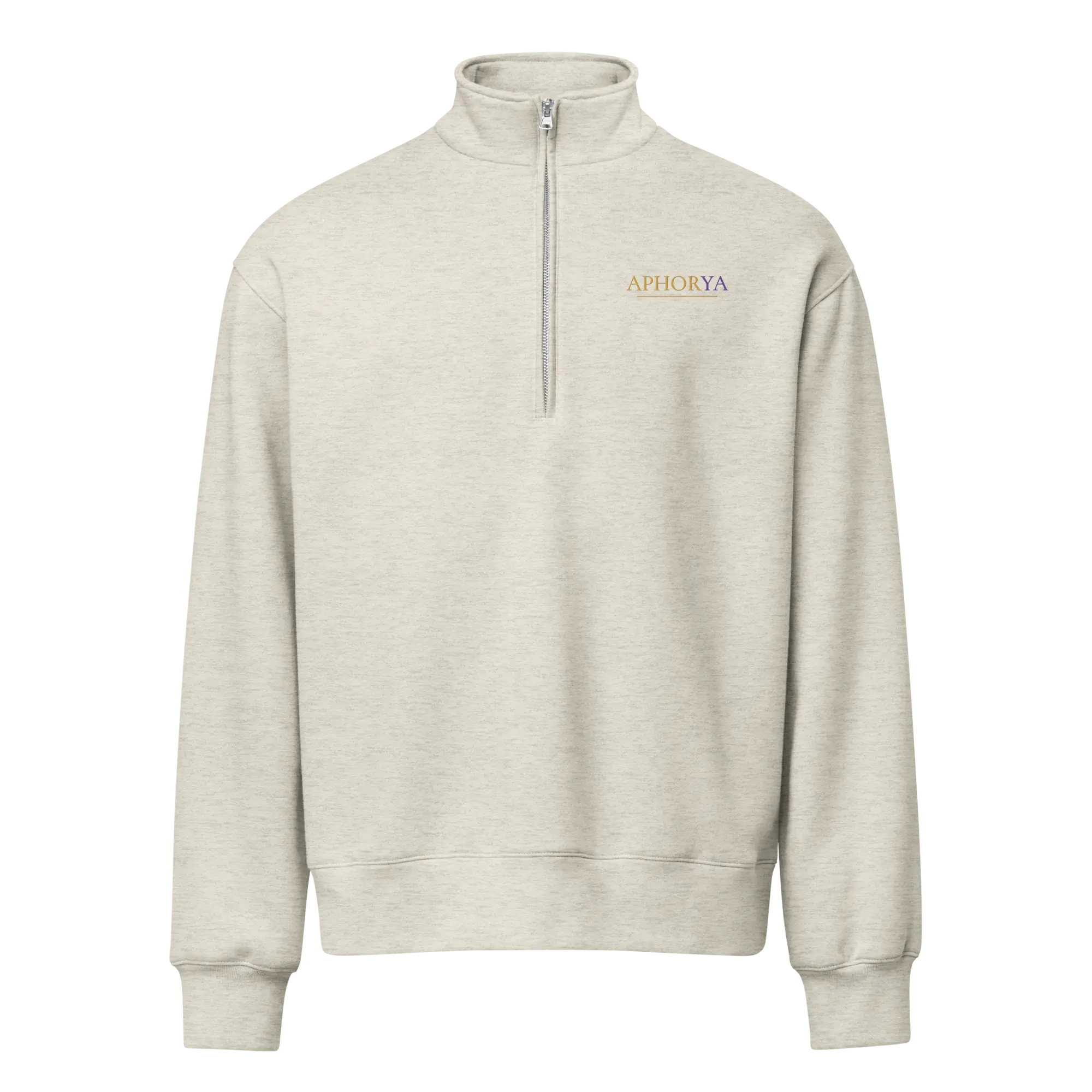 Women's Brushed Fleece Half-Zip Pullover Sweatshirt - Relaxed Fit, Cotton-Poly Mix, Long Length Top for Daily Casual Wear