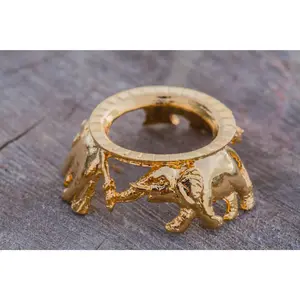 "Electric Elephants" Gold Tone Egg Stand