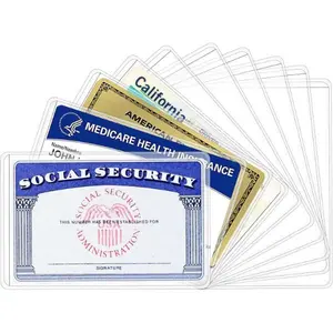 New Medicare Card Holder Protector Sleeves, Social Security Card Protector, 12 Mil Clear PVC Water Resistant Plastic Sleeves for New Medicare/Social Security/Business/ID/Credit Cards(6 Pack)
